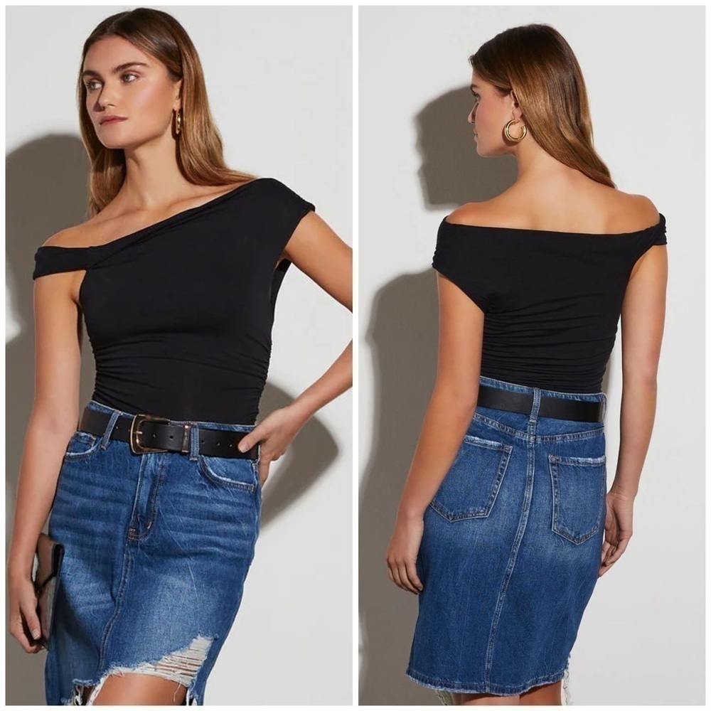 Vici Collection Macera Date Night Off the Shoulder Bodysuit in Black Size XL